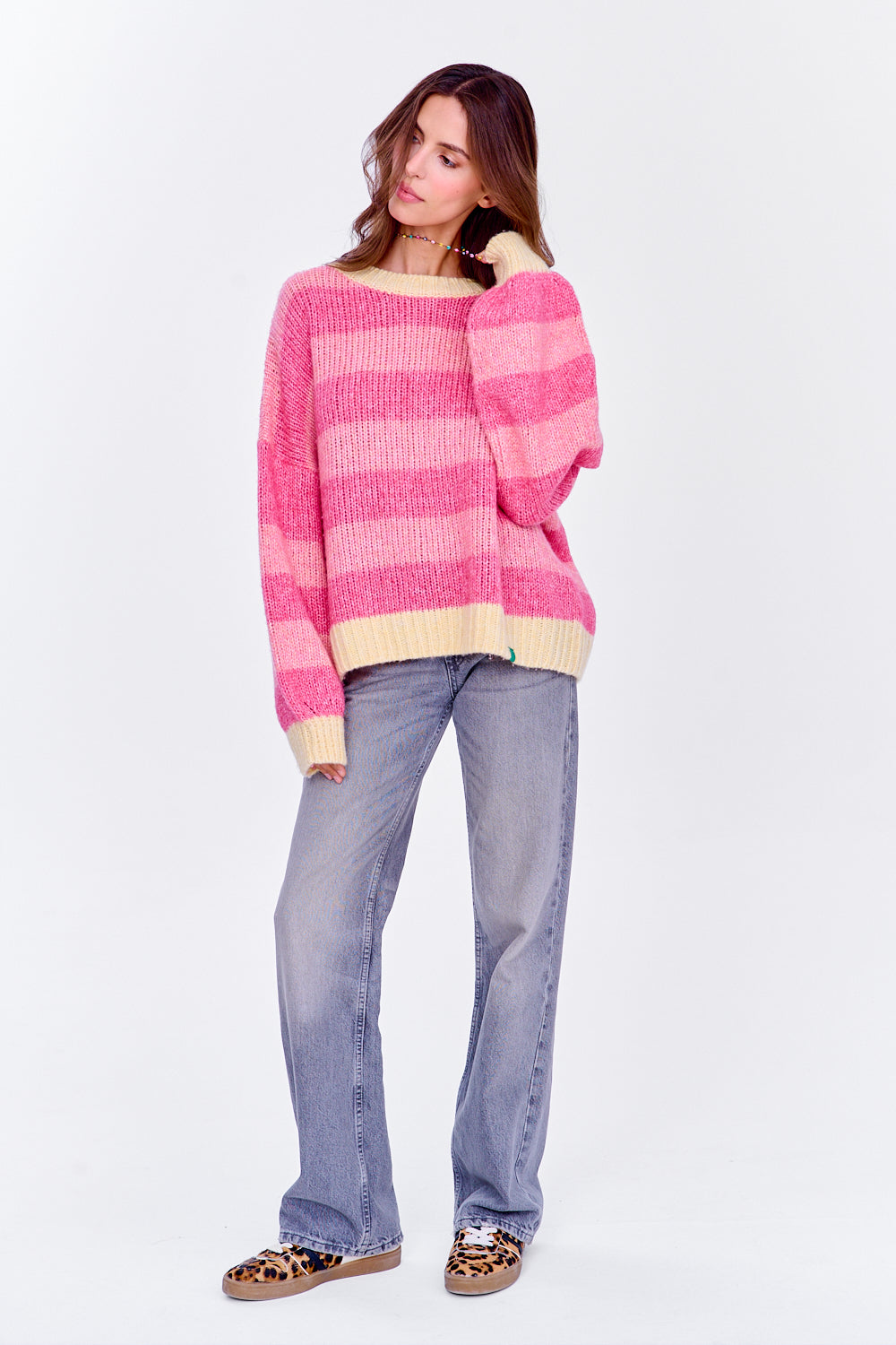 Sweter z wełną Strawberry Cream