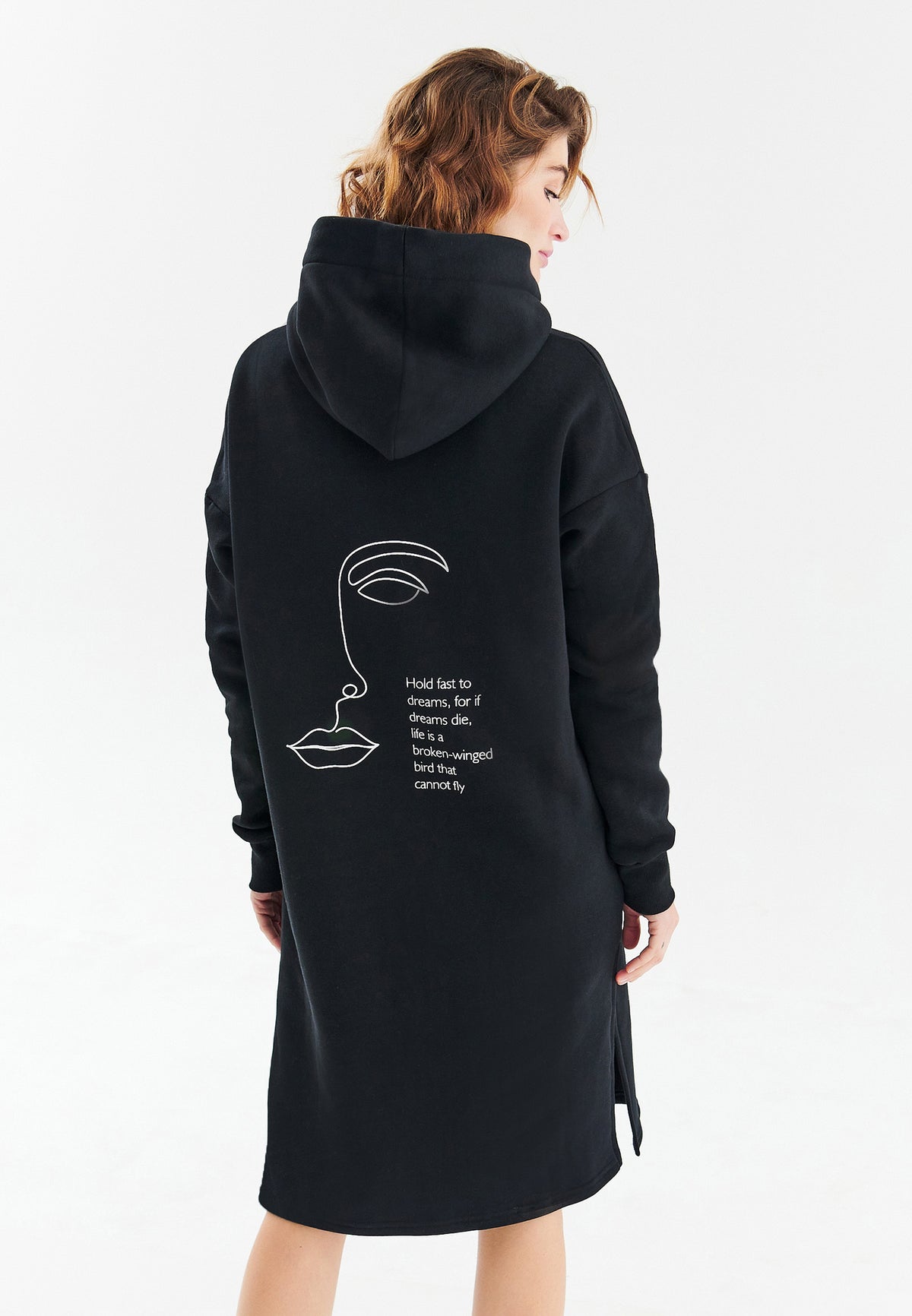 Longline Hoodie Hold Fast To Dreams
