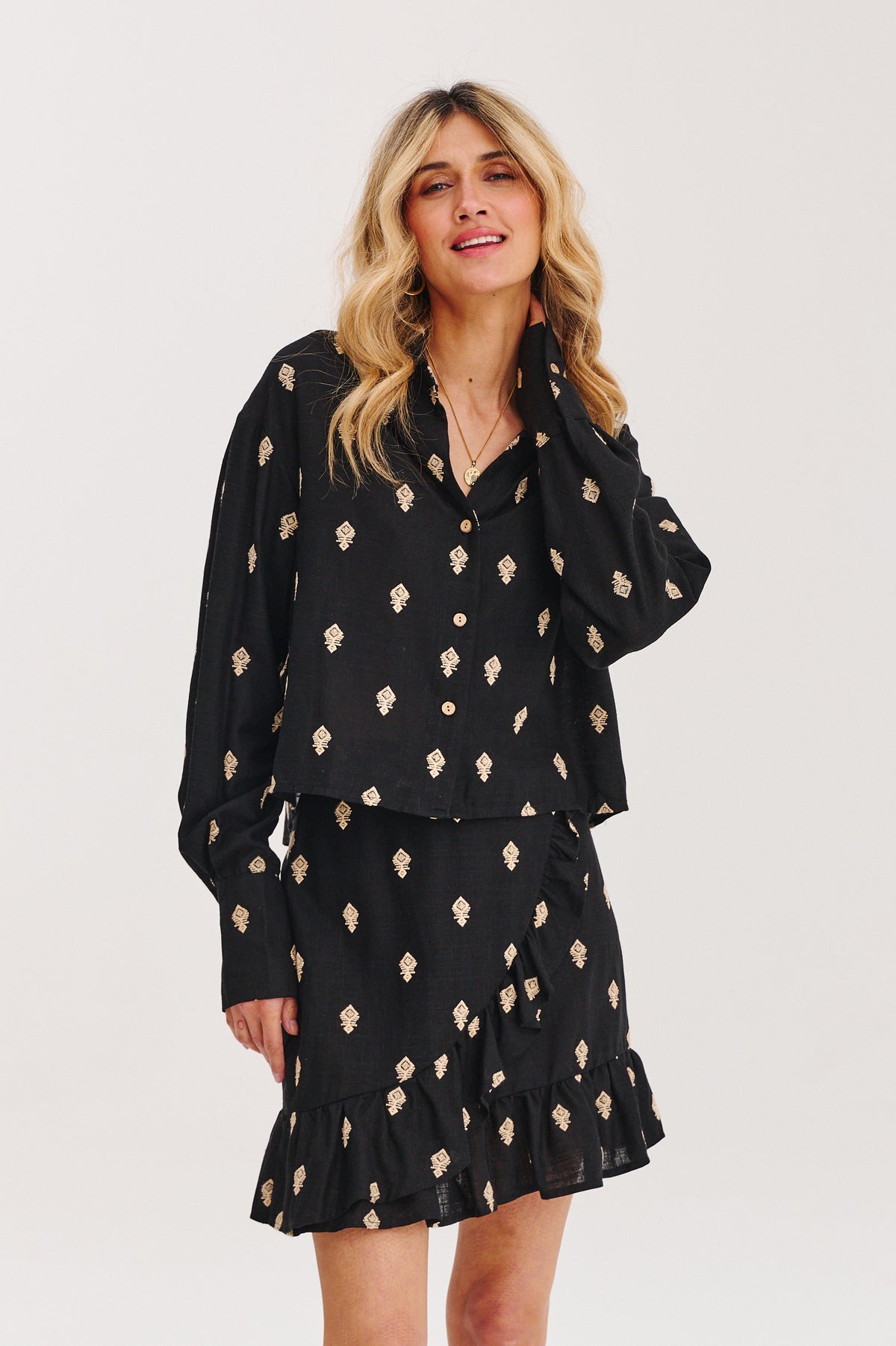 Lniana spódniczka mini Moon Jane
